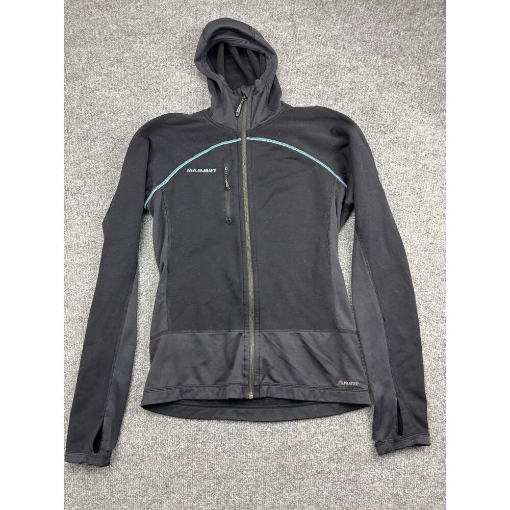 Mammut Jacket Womens Medium Black Polartec‎ Hooded Full Zip Athletic Layering